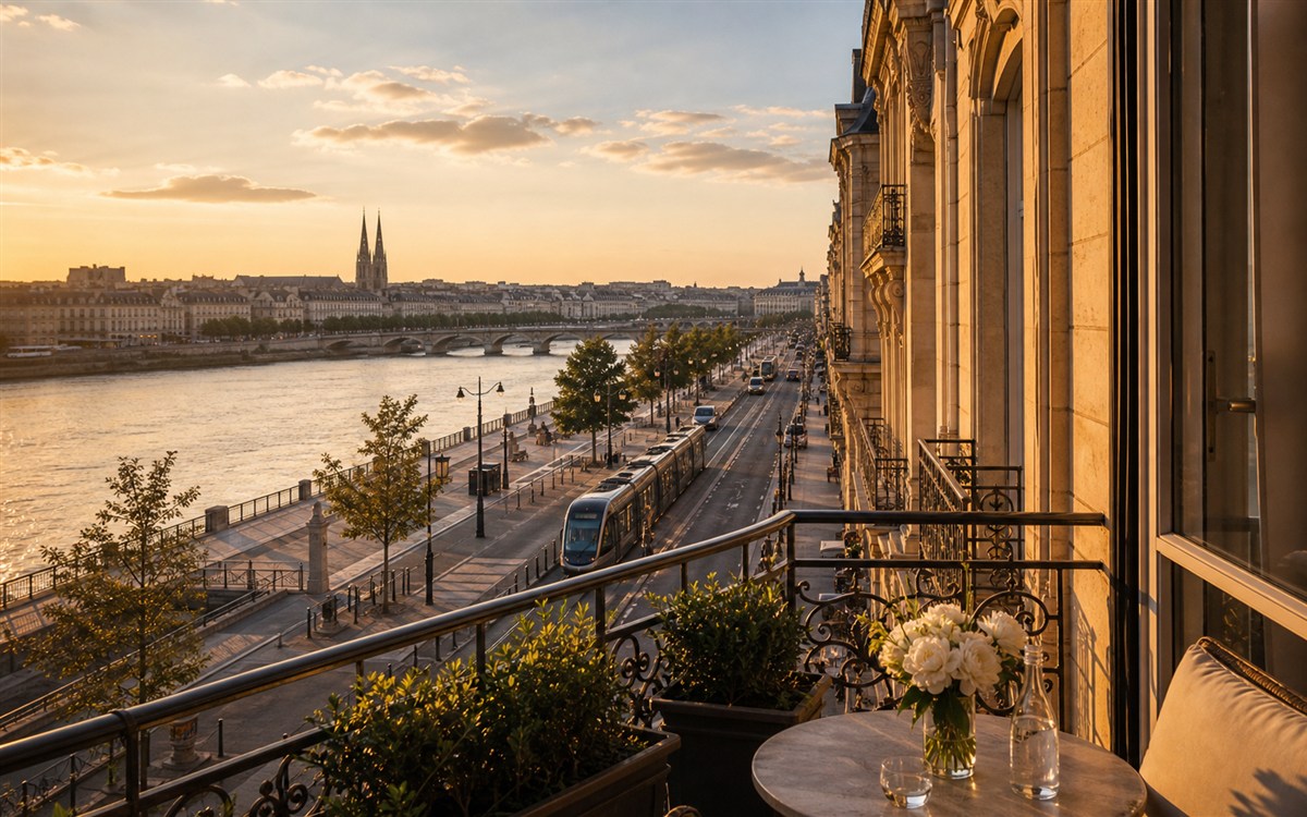 Bordeaux riverfront and old town image for hotel stay planning