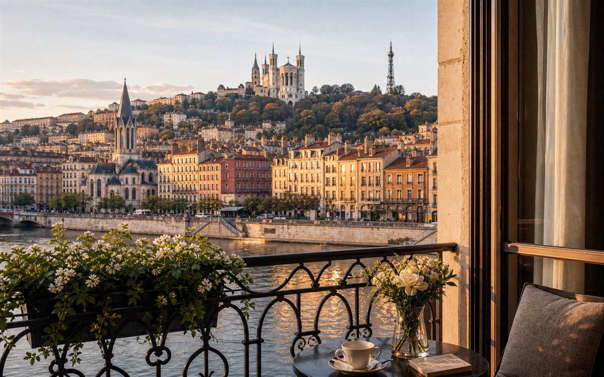 Lyon riverfront and old town hotel-view image for stay planning