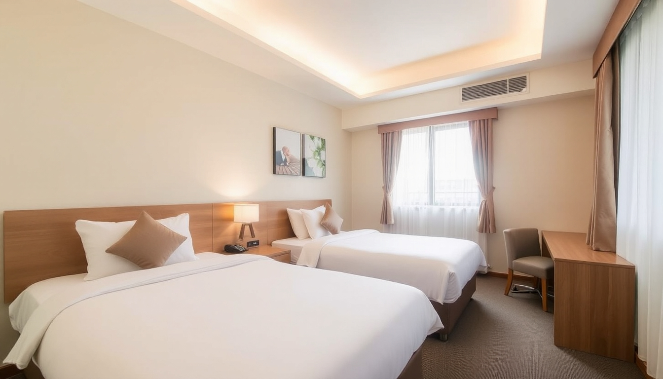 Family twin hotel stay near attractions with clean, practical short-break setup