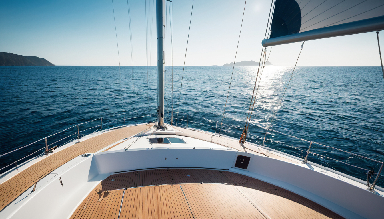 Yacht and sailing background with premium charter mood on open water
