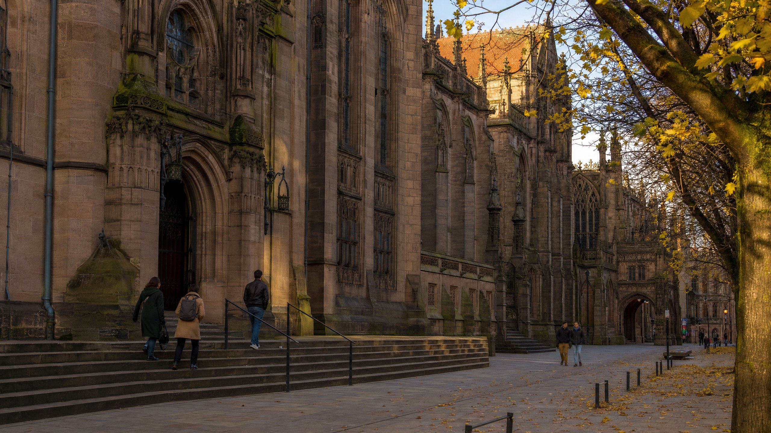 Oxford-style college architecture and museum streets for university-city planning